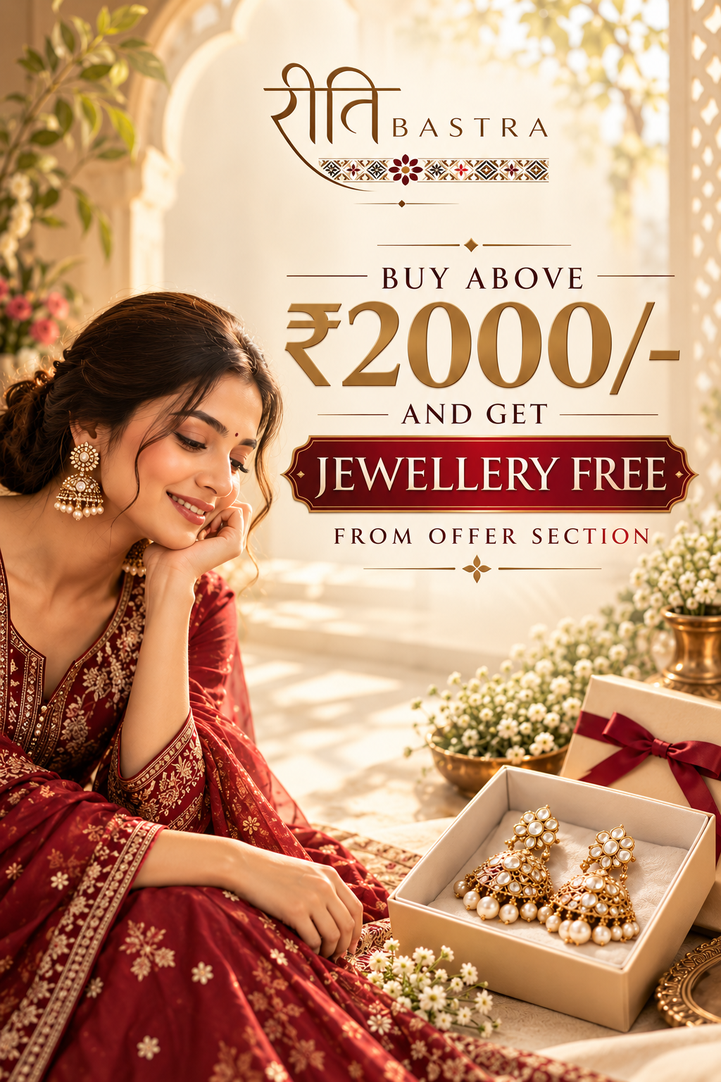BUY ABOVE ?2000 & GET JEWELLERY FREE
